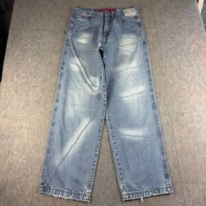 Vintage Baggy Y2K Jeans Men's 33x32 Blue Faded Skater Grunge Pinkman Hip Hop